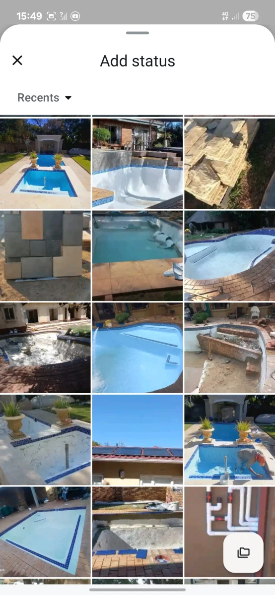 Blue swimming pool built by SJ Pool Specialists